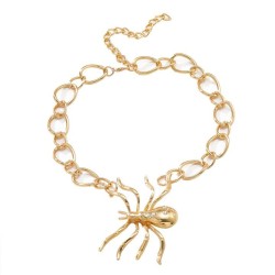 personality exaggerating temperament Alloy gold spider pendant necklace ring b..