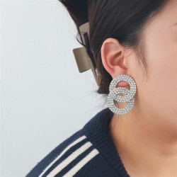 Round earrings high fashion temperament Rhinestone Earring womanearrings