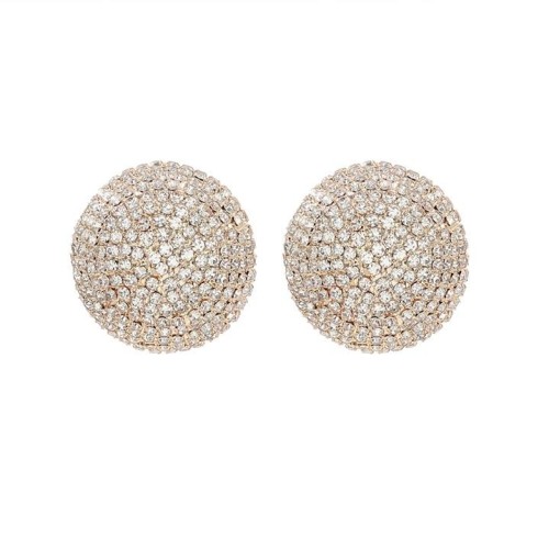 occidental style fashion pellet ear stud woman personality Rhinestone geometry earrings high brief all-Purp