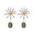Metal chrysanthemum Rhinestone pendant temperament exaggerating lady earrings occidental style earring