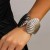 occidental style personality Metal opening bangleracelet exaggerating Shells width surface Stripe