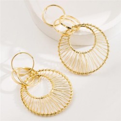 occidental style exaggerating big circle earrings brief hollow silver ear stud..