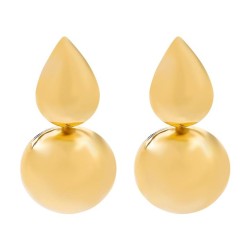 occidental style Metal wind surface Oval retro earrings  personality brief geo..