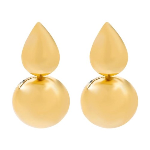 occidental style Metal wind surface Oval retro earrings  personality brief geometry Round earrings day all-Purpo