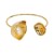 retro Irregular speaker flower Pearl opening bangle  high circle