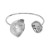 retro Irregular speaker flower Pearl opening bangle  high circle