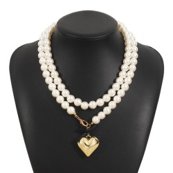 sweetI wind belt bow love Pearl necklace woman  samll clavicle chain