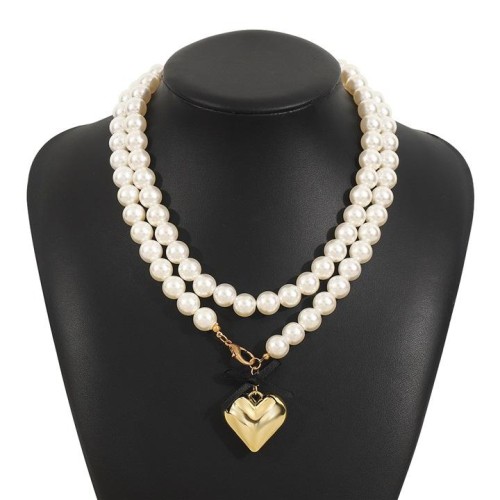 sweetI wind belt bow love Pearl necklace woman  samll clavicle chain