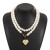 sweetI wind belt bow love Pearl necklace woman  samll clavicle chain