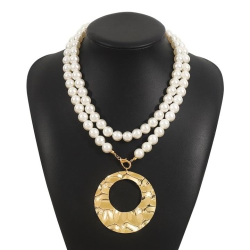 occidental style wind fashion trend Pearl multilayer necklace  samll temperament all-Purpose lady clavicle chain