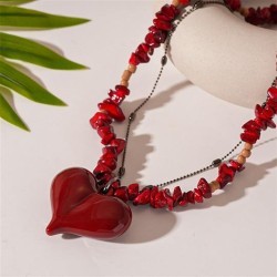 occidental style exaggerating Acrylic love Double layer Irregular geometry nec..