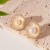 retro diamond imitate Pearl leaf silver ear stud fashion brief samll temperament high earrings wo