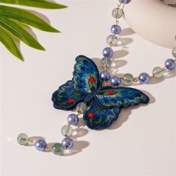 retro diamond butterfly glass long style sweater chain fashion exaggerating sa..