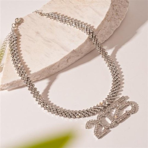 new diamond drop digit geometry necklace occidental style fashion creative temperament high neckl