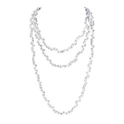 Autumn and Winter long style Pearl necklace diamond wind multilayer handmade b..