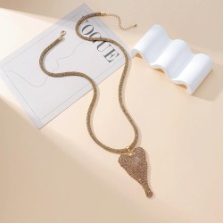 occidental style Rhinestone love sweater chain long necklace high pendant fash..