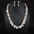 fashion brief Pearl Rhinestone gem necklace earrings set bride clavicle chain woman