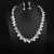 fashion brief Pearl Rhinestone gem necklace earrings set bride clavicle chain woman
