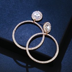 occidental style earrings woman high crystal circle Earring earringerm