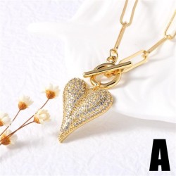 occidental style love Peach heart heart-shaped pendant necklace zircon drop sw..