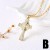  cross pendant necklace occidental style retro gilded zircon clavicle chainnkw