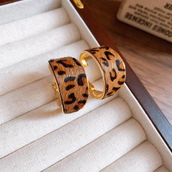  gold silver leopard velvet ear stud woman retro samll earrings fash