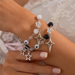 occidental style  sweet imitate Pearl bow bracelet  color beads heart-shapedra..