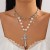 occidental style punk cross pendant necklace woman  personality Metal Rivet imitate Pearl clavicle