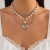 occidental styleins wind star love pendant tassel necklace  creative imitate Pearl beads clavicle