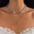 occidental styleins wind star love pendant tassel necklace  creative imitate Pearl beads clavicle