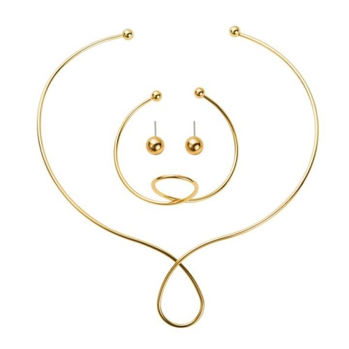 occidental style personality geometry Metal circle ear stud  fashion brief high set