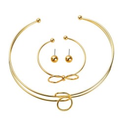 ( Gold)occidental style Metal set  creative surface samll ear stud Collar