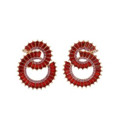 occidental style fashion Double circle diamond samll high earrings super tempe..