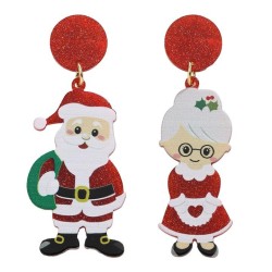 christmas day Acrylic cartoon Santa Claus earring Earring woman