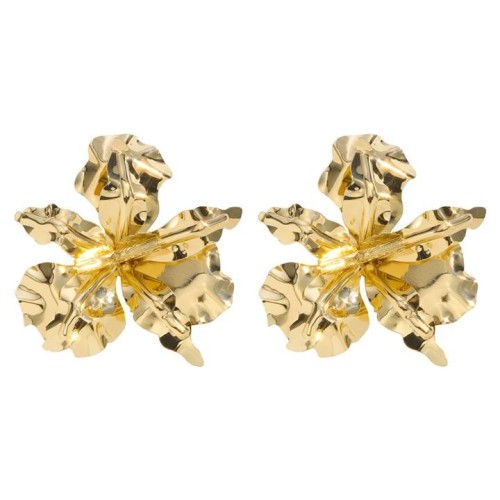 same style occidental style Double layer flowers surface three-dimensional exaggerating earrings fashion lady day