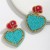 summer fresh romantic woman Peach heart beads earrings  leisure all-Purpose sweet Ladies earring