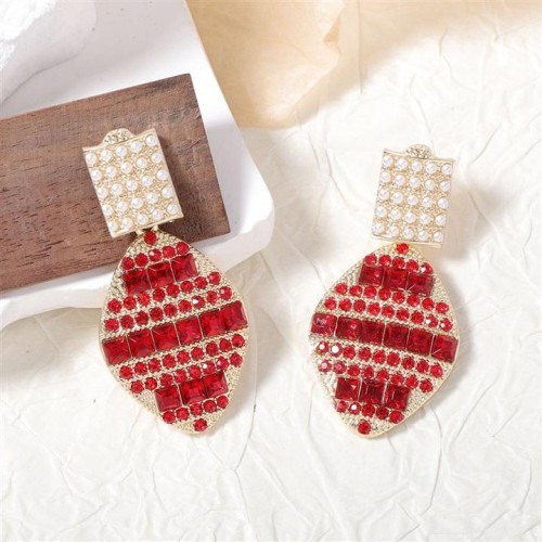 occidental style christmas fashion fully-jewelled temperament geometry brief trend earring woman