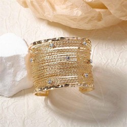  occidental style punk wind retro high Metal multilayer hollow opening woman b..