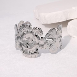 occidental style retro elegant gilded high opening exaggerating flowers stainl..