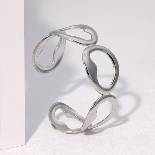 occidental style fashion brief geometry surface Irregular personality fashion high stainless steel bangle woman
