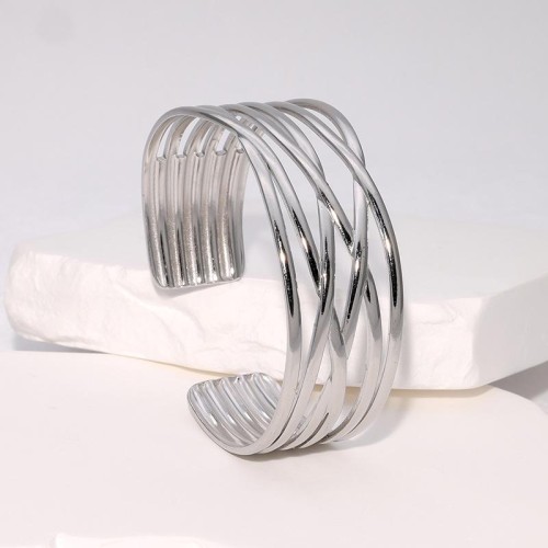 occidental style geometry Irregular brief wind personality fashion high gilded stainless steel bangle