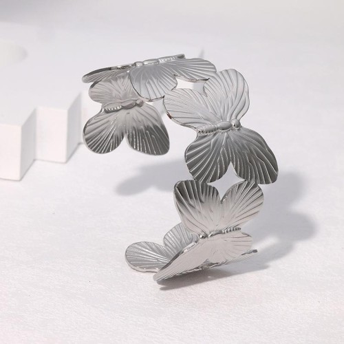 occidental style retro width stainless steel bangle width personality exaggerating butterfly medium gilded colo
