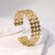 occidental style geometry retro hollow stainless steel bangle weave pattern gilded color