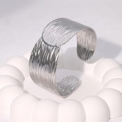 occidental style retro brief width surface stainless steel bangle Irregular op..