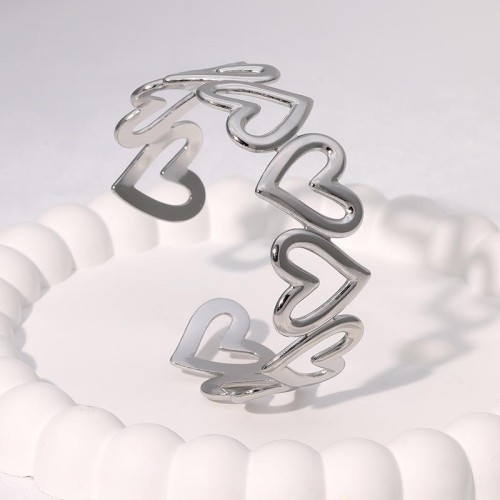 occidental style brief all-Purpose fashion surface heart-shaped samll lovely gilded color stainless steel bang