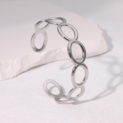 occidental style brief chain bangle opening stainless steel wind surface perso..