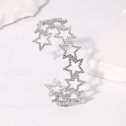 occidental style stainless steel bangle opening hollow Five-pointed star samll..