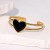 occidental style lovely brief fashion heart-shaped enamel personality gilded stainless steel bangle