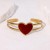 occidental style lovely brief fashion heart-shaped enamel personality gilded stainless steel bangle