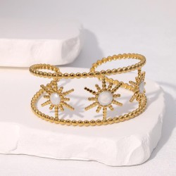occidental style retro hollow sun flower enamel bangle medium samll geometry e..